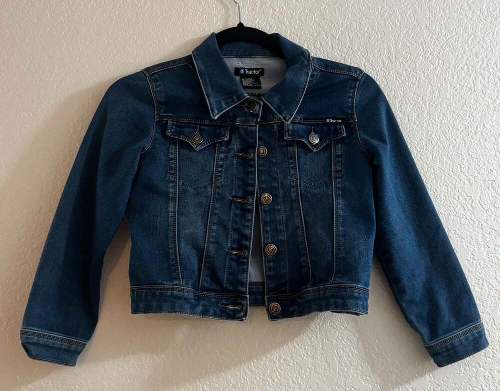Tractor Jeans Girls Size 6 Dark Wash Stretch Denim Jacket